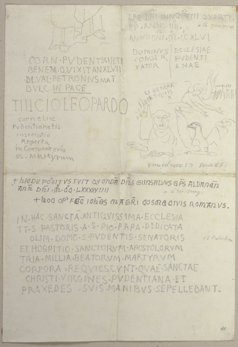 Kleinere figürliche Skizzen nebst einigen Nachschriften von Inschriften à Johann Ramboux