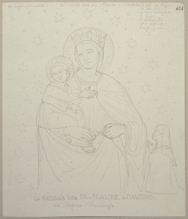 Maria mit dem Jesuskind und einer weiblichen Stifterfigur, irrtümlicherweise ausgewiesen als Stefano à Johann Ramboux