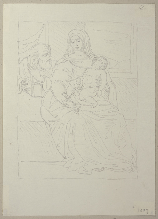 Thronende Maria mit dem Jesuskind, nach einem Gemälde in der Art des Sassoferrato in Privatbesitz in à Johann Ramboux