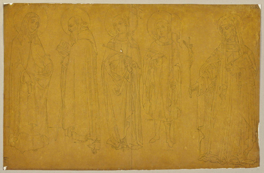 Zwei männliche und drei weibliche Heilige à Johann Ramboux