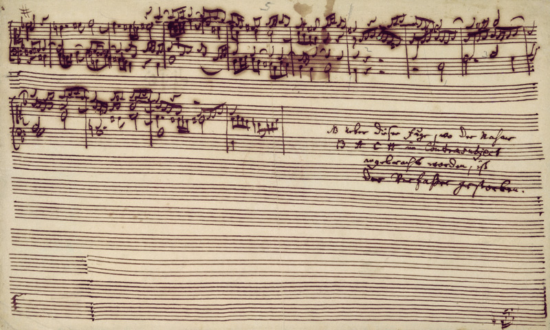 Last page of The Art of Fugue, 1740s (pen and ink on paper) à Johann Sebastian Bach