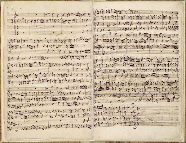 Pages from Score of the ''St. Matthew Passion'', 1727 (pen and ink on paper) à Johann Sebastian Bach