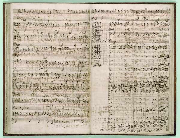 Pages from Score of the ''The Art of the Fugue'', 1740s (pen and ink on paper) à Johann Sebastian Bach