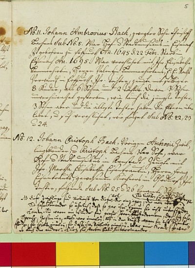 The Origin of the Musical Bach Family, (pen and ink on paper) à Johann Sebastian Bach