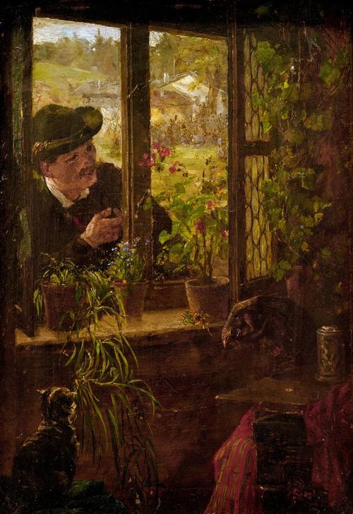At the Window à Johann Sperl