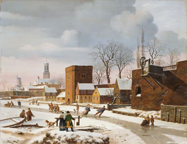 Paysage d'hiver néerlandais. à Johann Wilhelm Preyer