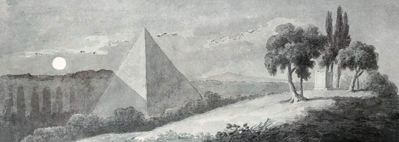 Pyramide des Cestius im Vollmondlicht à Johann Wolfgang von Goethe