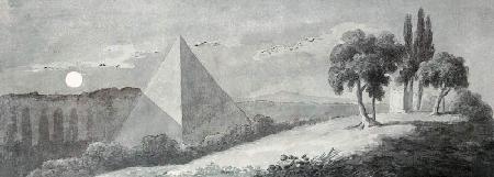 Pyramide des Cestius im Vollmondlicht