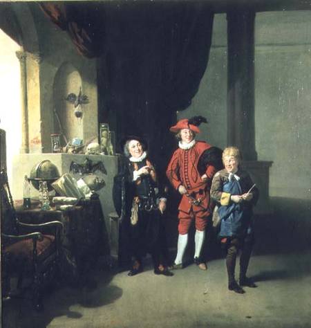 David Garrick with William Burton and John Palmer in 'The Alchemist' by Ben Jonson à Johann Zoffany