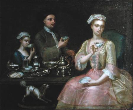 A Family of Three at Tea à Johann Zoffany