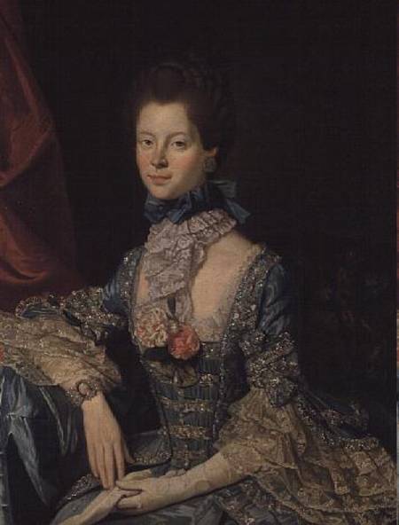Queen Charlotte Sophia (1744-1818) wife of King George III (c.1765) à Johann Zoffany