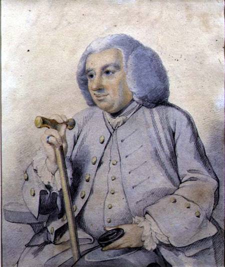 Sketch of the Portrait of Andrew Drummond (1688-1769) founder of the bank, killed at Culloden  on à Johann Zoffany