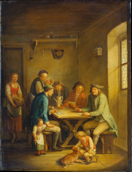 Peasants Playing Cards à Johann Andreas Herrlein