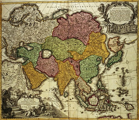 Map of Asia, Nuremberg, c.1730 à Johann Baptist Homann
