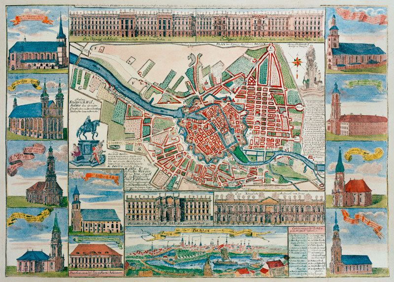 Berlin, town map 1749 à Johann David Schleuen