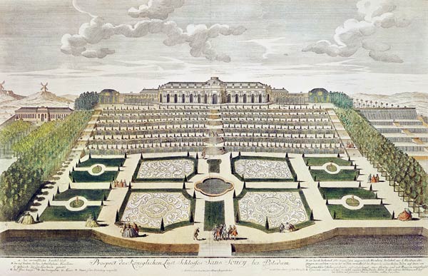 Potsdam , Sanssouci Palace à Johann David Schleuen