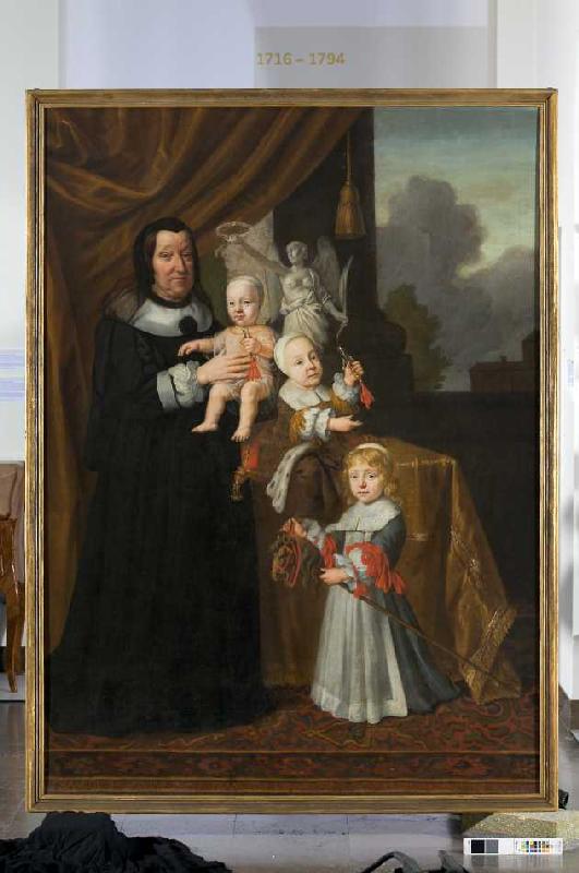 Sophie Eleonore von Sachsen, Landgräfin von Hessen-Darmstadt, als Witwe mit ihren Enkelsöhnen à Johann d. J. Spilberg