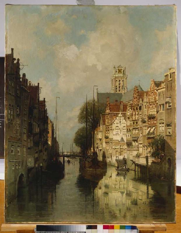 Ansicht des Voorstraathaven, Dordrecht. à Johannes Karel Christian Klinkenberg