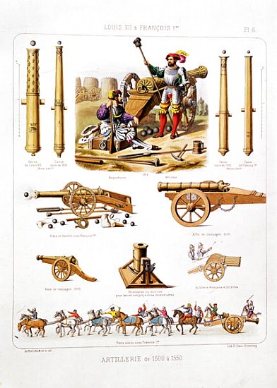 French artillery between 1500-50, from ''L''Artillerie Francaise'' à Johannes Moltzheim