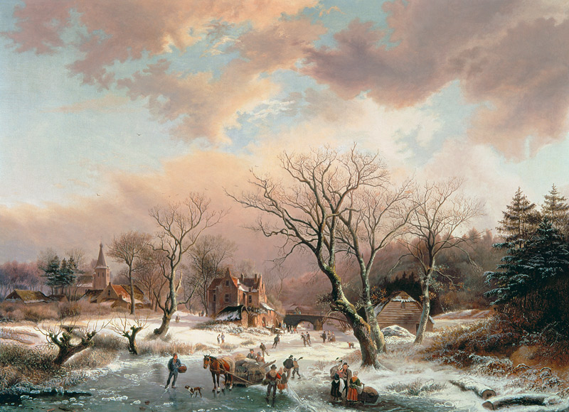 Winter Scene à Johannes Petrus van Velzen