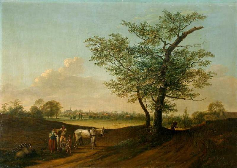 Landschaft mit einem einsam stehenden Baum   - nicht online - kleine Datei ! à Johann Friedrich Morgenstern