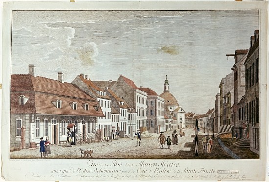 View of Mauer Strasse, Berlin à Johann Georg Rosenberg
