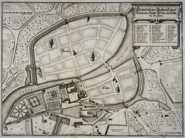 Berlin, layout plan 1650 à Johann Georg Memhardt
