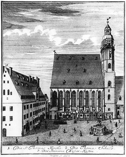 St. Thomas Church and School in Leipzig à Johann Gottfried Krugner