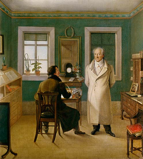 Goethe in seinem Arbeitszimmer - dem Schreiber John diktierend à Johann Joseph Schmeller