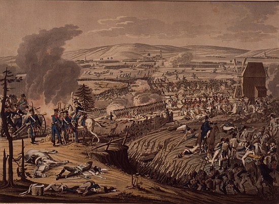 The Battle of Jena, with the villages of Klein-Romstedt, Hermstedt and Stobra in the background à Johann Lorenz Rugendas