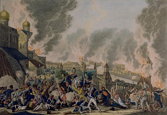 The Burning of Moscow, 15th September 1812 à Johann Lorenz Rugendas
