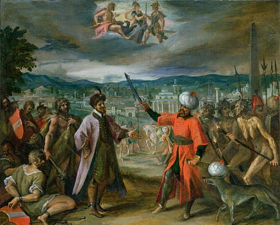 Allegory of the Turkish Wars: The Declaration of War at Constantinople, 1603-4 à Johann or Hans von Aix-la-Chapelle