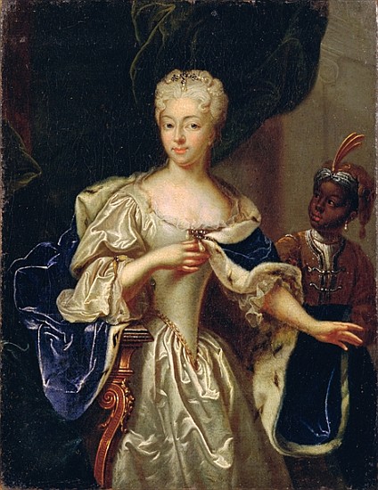 Portrait of Princess Charlotte of Brunswick-Luneburg, 1728 (see 347496 for pair) à Johann Paul Luedden (Ludden)