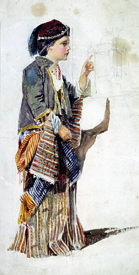 Figure of a girl in Turkish costume, 19th century à John Absolon