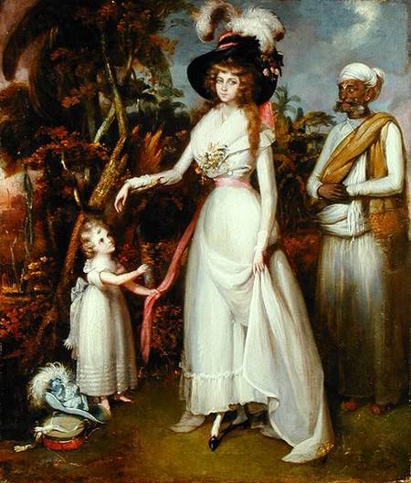 Mrs Graham of Kinross, her Daughter and a Jamadar à John Alefounder