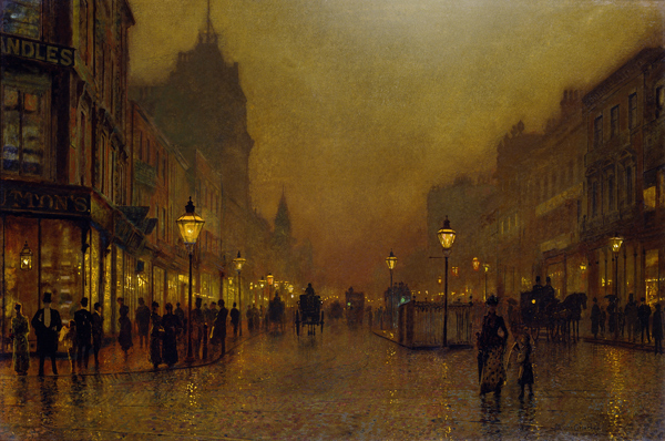 A Street at Night à John Atkinson Grimshaw