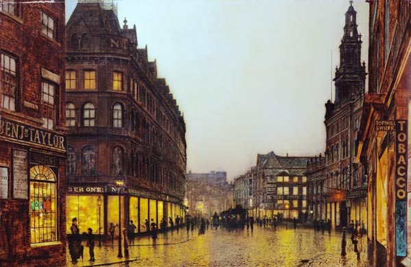 Boar Lane, Leeds, 1881 (oil on canvas) à John Atkinson Grimshaw