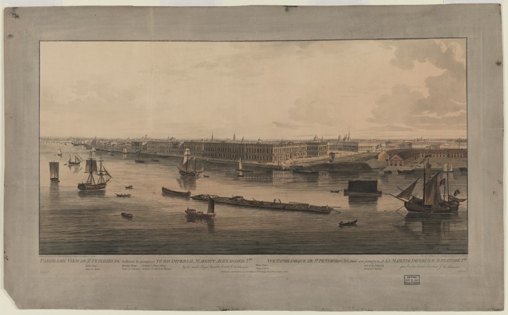 Panoramic view of Saint Petersburg à John Augustus Atkinson