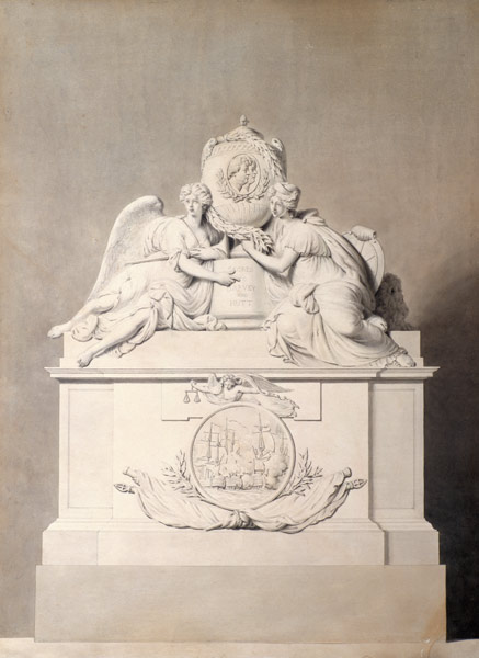Design for the Monument to Captains Harvey and Hutt in Westminster Abbey à John Bacon