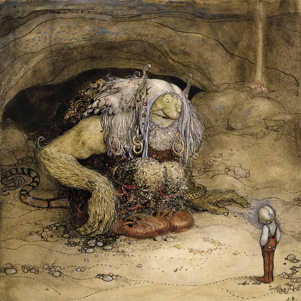 The Troll and the Boy (w/c on paper) à John Bauer