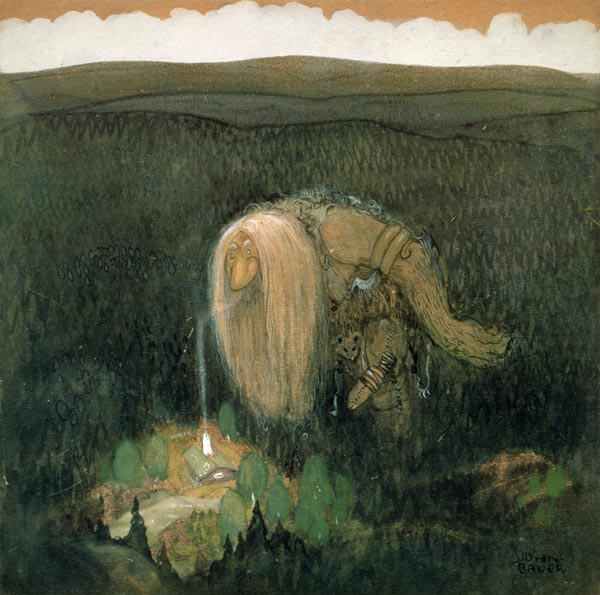 A Forest Troll, c.1913 (w/c on paper) à John Bauer