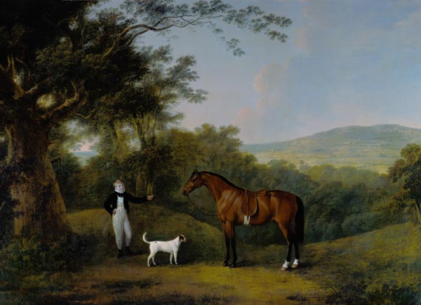 Portrait of a Boy, a Terrier and a Chestnut Pony à John Boultbee
