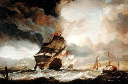 Ships of the Line Beating out to Sea à John Christian Schetky