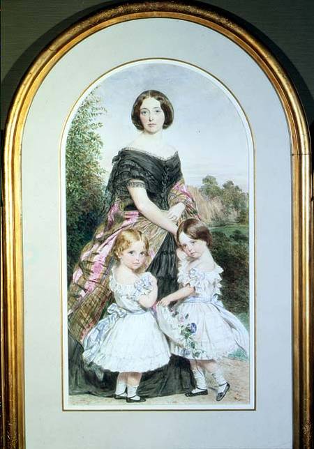 Portrait of a lady with her two daughters à John Collingham Moore