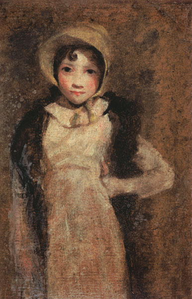 A Girl, thought to be the artist's daughter  paper laid on à John Constable