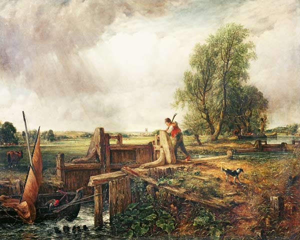 A Boat Passing a Lock à John Constable