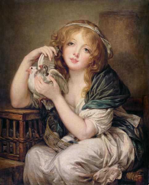 Fille avec colombes à John Constable