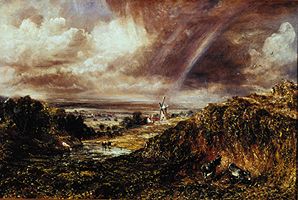 Paysage avec le moulin et l'arc-en-ciel à John Constable