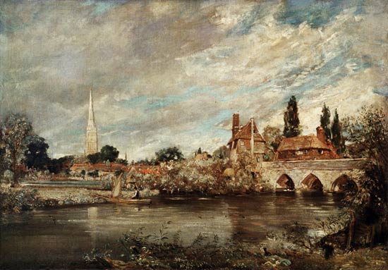 The Bridge of Harnham and Salisbury Cathedral à John Constable