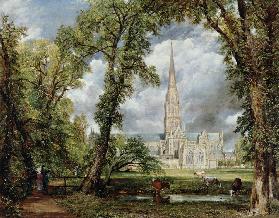 La Cathédrale de Salisbury vue des jardins de l'Évêque